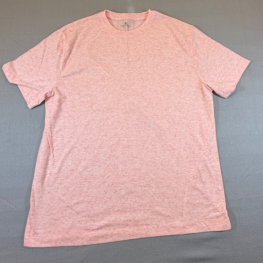 Island Shores Mens Large Peach Heather Short Sleeve Crew Neck T-Shirt 2430